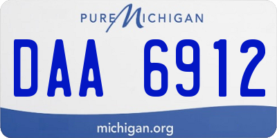 MI license plate DAA6912