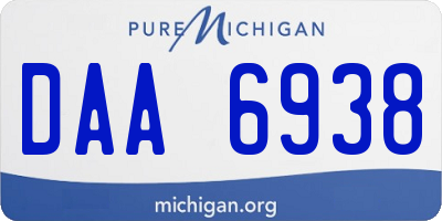 MI license plate DAA6938
