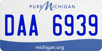 MI license plate DAA6939