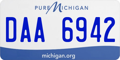 MI license plate DAA6942