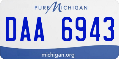 MI license plate DAA6943