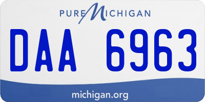 MI license plate DAA6963