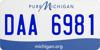 MI license plate DAA6981