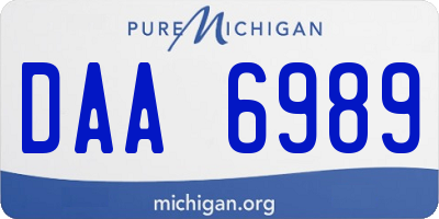 MI license plate DAA6989