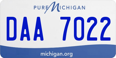 MI license plate DAA7022