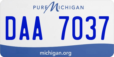 MI license plate DAA7037
