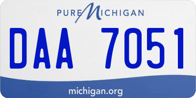 MI license plate DAA7051