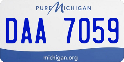 MI license plate DAA7059