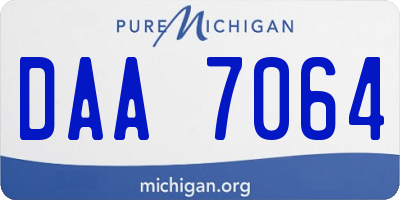 MI license plate DAA7064