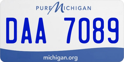 MI license plate DAA7089