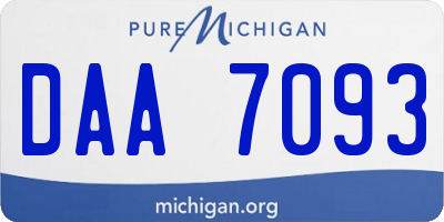 MI license plate DAA7093
