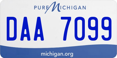 MI license plate DAA7099