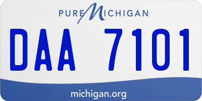 MI license plate DAA7101