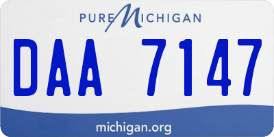 MI license plate DAA7147