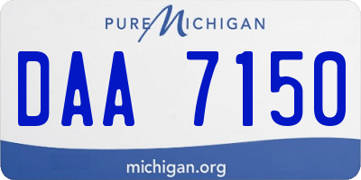 MI license plate DAA7150