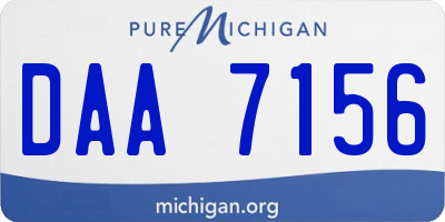 MI license plate DAA7156