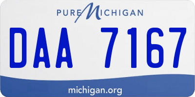 MI license plate DAA7167