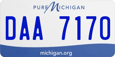 MI license plate DAA7170