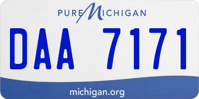 MI license plate DAA7171
