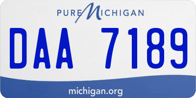 MI license plate DAA7189