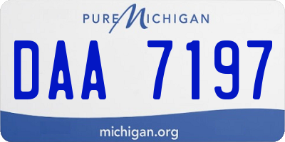 MI license plate DAA7197
