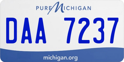 MI license plate DAA7237