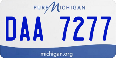 MI license plate DAA7277