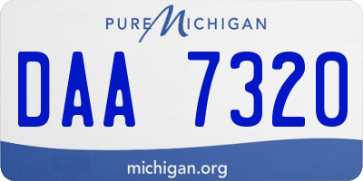 MI license plate DAA7320