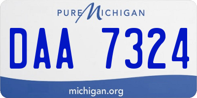 MI license plate DAA7324