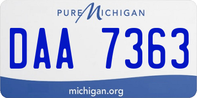 MI license plate DAA7363