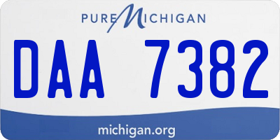 MI license plate DAA7382