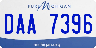 MI license plate DAA7396