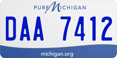 MI license plate DAA7412