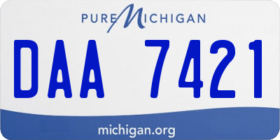 MI license plate DAA7421