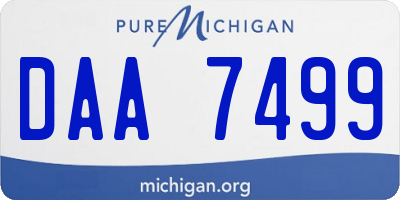 MI license plate DAA7499