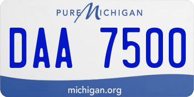 MI license plate DAA7500