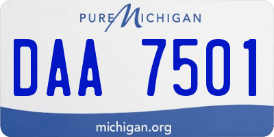 MI license plate DAA7501