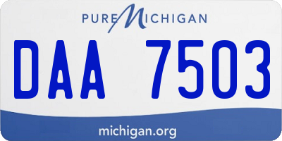 MI license plate DAA7503