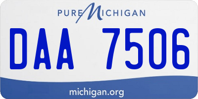 MI license plate DAA7506