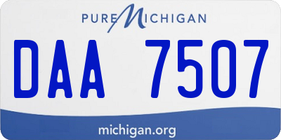 MI license plate DAA7507