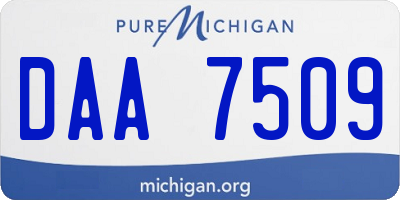 MI license plate DAA7509