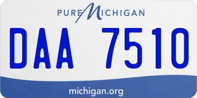 MI license plate DAA7510