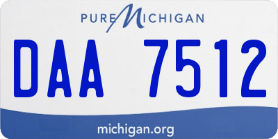 MI license plate DAA7512