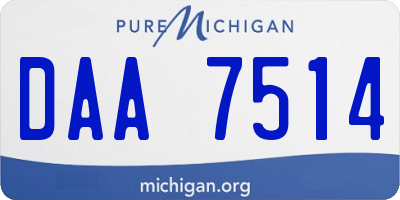 MI license plate DAA7514