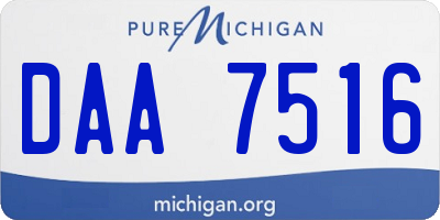 MI license plate DAA7516