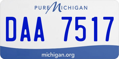 MI license plate DAA7517
