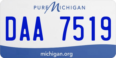 MI license plate DAA7519