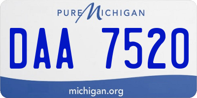 MI license plate DAA7520