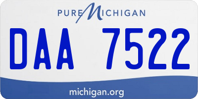 MI license plate DAA7522