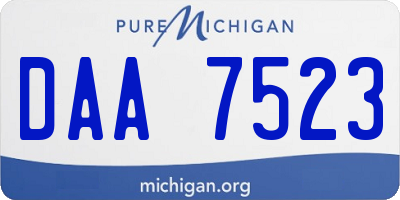 MI license plate DAA7523